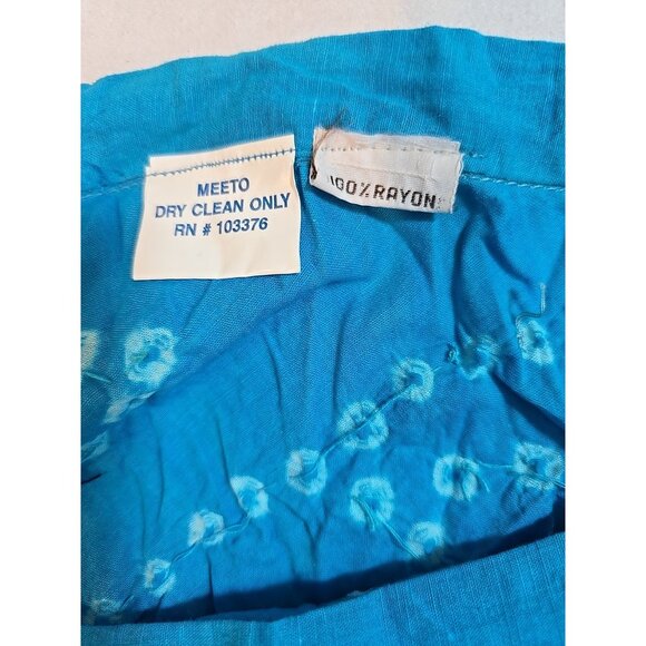 Handmade Blue boho midi skirt adjustable tie waist mirror sequins One Size New - Picture 4 of 16